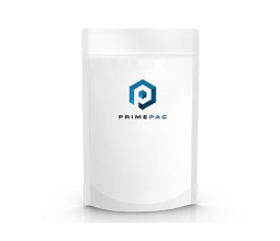 a white stand-up-pouch with Primepac Logo